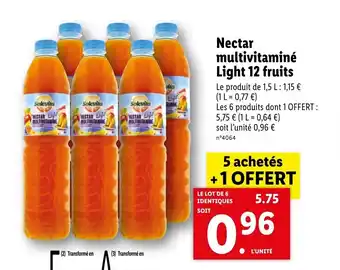 Lidl Nectar multivitaminé light 12 fruits offre