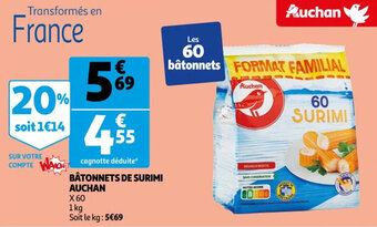 Auchan Bâtonnets de surimi auchan offre