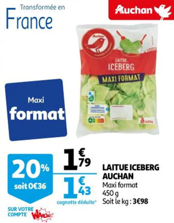 Auchan Laitue iceberg auchan offre
