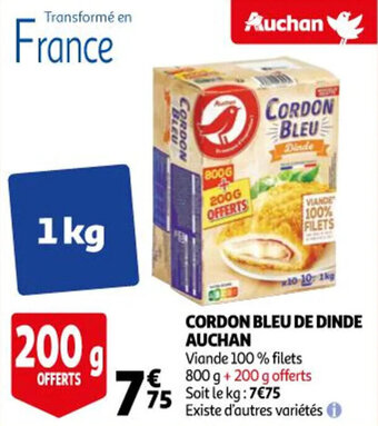 Auchan Cordon bleu de dinde auchan offre