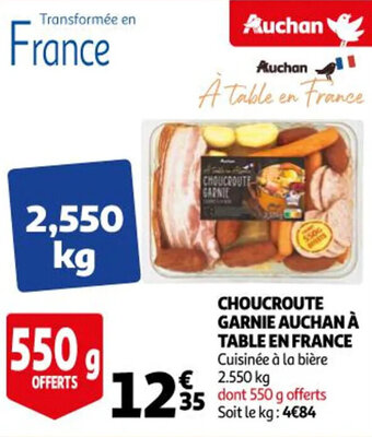 Auchan Choucroute garnie auchan à table en france offre