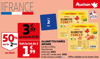 Auchan Allumettes fumées auchan offre