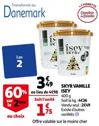 Auchan Skyr vanille isey offre