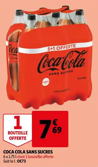 Auchan Coca cola sans sucres 6 x 1.75 l offre