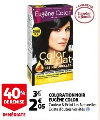 Auchan Coloration noir eugène color offre