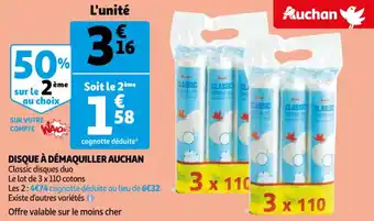 Auchan Disque à démaquiller auchan offre