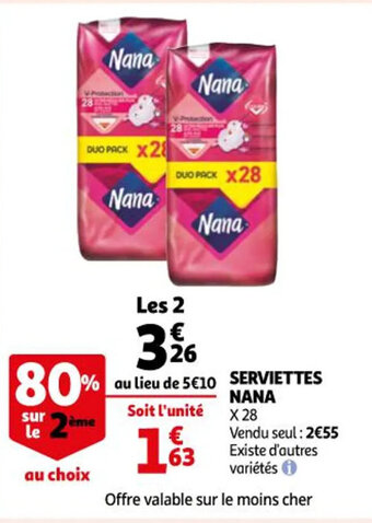 Auchan Serviettes nana offre