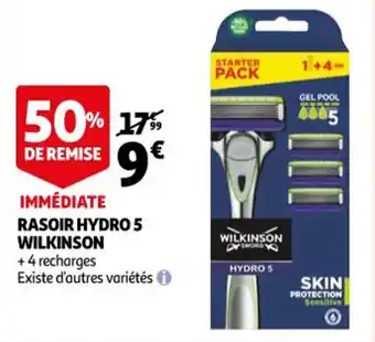 Auchan Rasoir hydro 5 wilkinson offre
