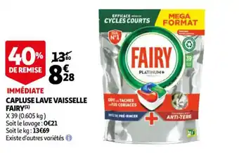 Auchan Capsule lave vaisselle fairy offre