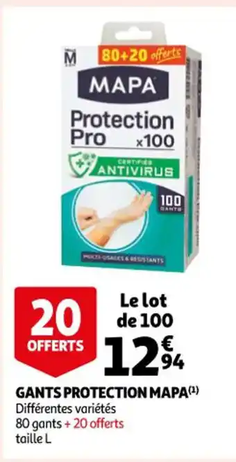 Auchan Gants protection mapa offre
