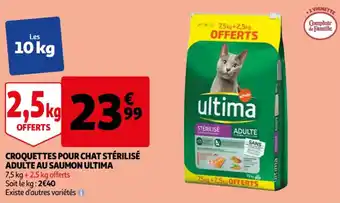 Auchan Croquettes pour chat stérilisé adulte au saumon ultima offre