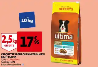 Auchan Croquettes pour chien medium maxi light ultima offre