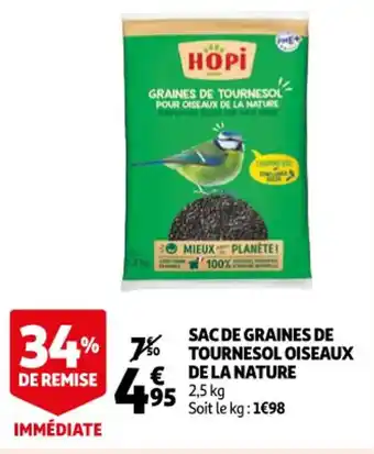 Auchan Sac de graines de tournesol oiseaux de la nature offre