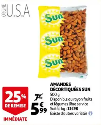 Auchan Amandes décortiquées sun offre
