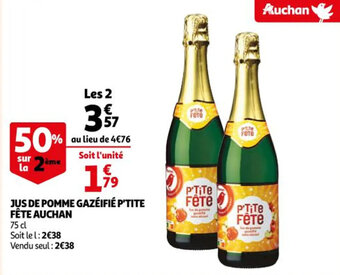 Auchan Jus de pomme gazéifié p'tite fête auchan offre