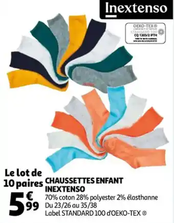Auchan Chaussettes enfant inextenso offre