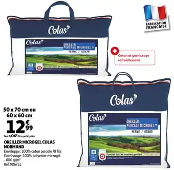 Auchan Oreiller microgel colas normand offre
