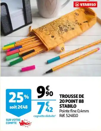Auchan Trousse de 20 point 88 stabilo offre