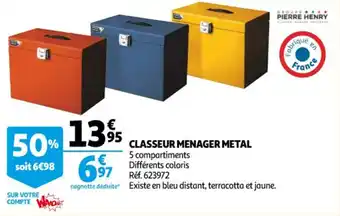 Auchan Classeur menager metal offre