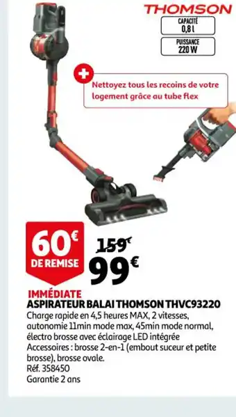 Auchan Aspirateur Balai Thomson THVC93220 offre