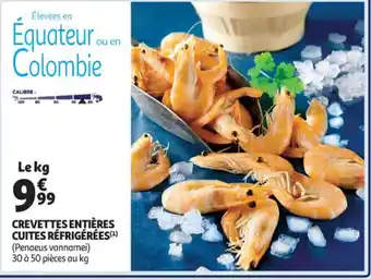 Auchan Supermarché Crevettes Entieres Cuites Réfrigérées offre