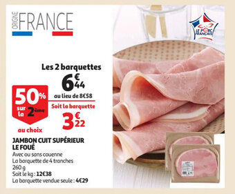 Auchan Supermarché Jambon Cuit Superieur Le Foue offre