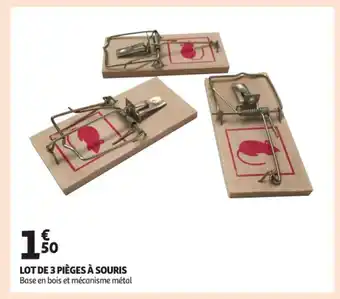 Auchan Supermarché Lot de 3 Pièges à Souris offre