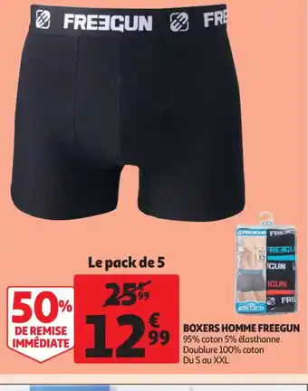 Auchan Supermarché Boxers Homme Freegun offre