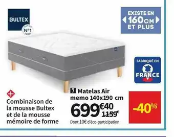Matelas air memo bultex