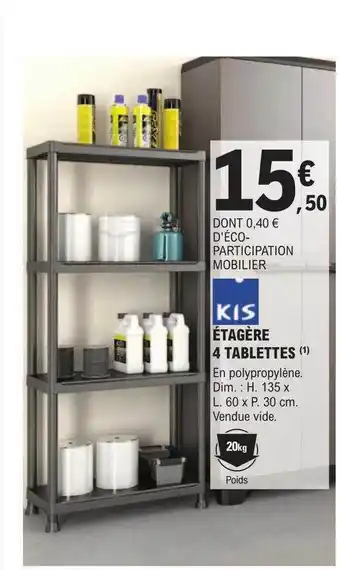 E.Leclerc Brico Étagère 4 tablettes kis offre