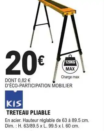 E.Leclerc Brico Tréteau pliable kis offre