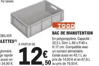 E.Leclerc Brico Bac de manutention tood offre