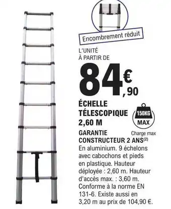 E.Leclerc Brico Échelle télescopique 2,60 m offre