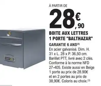 E.Leclerc Brico Boîte aux lettres 1 portes offre