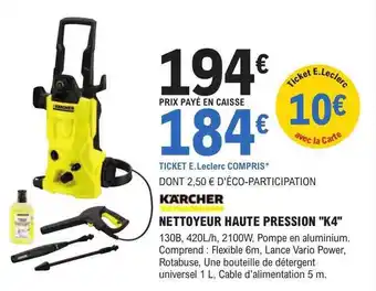 E.Leclerc Brico Nettoyeur haute pression offre