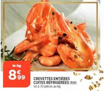 Bi1 Crevettes entières cuites réfrigérées offre