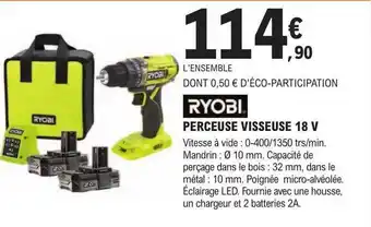 E.Leclerc Brico Perceuse visseuse 18v ryobi offre