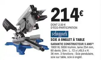 E.Leclerc Brico Scie à onglet à table scheppach offre