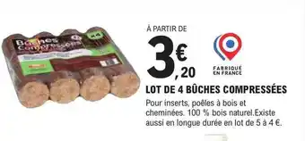 Lot de 4 bûches compressées