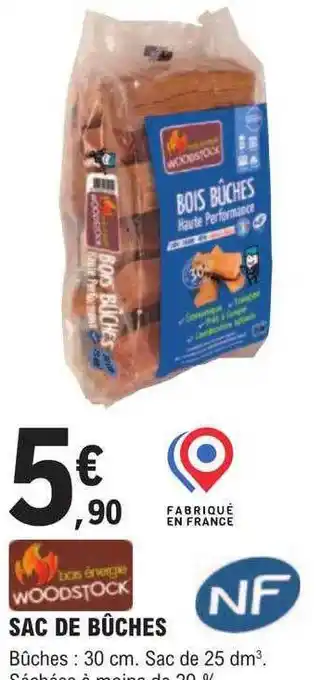 E.Leclerc Brico Sac de bûches woodstock offre