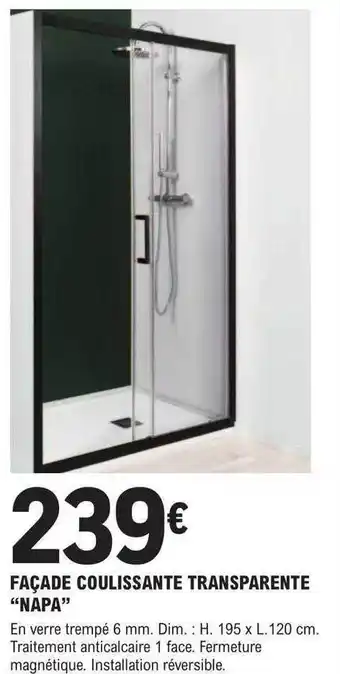 E.Leclerc Brico Façade coulissante transparente offre