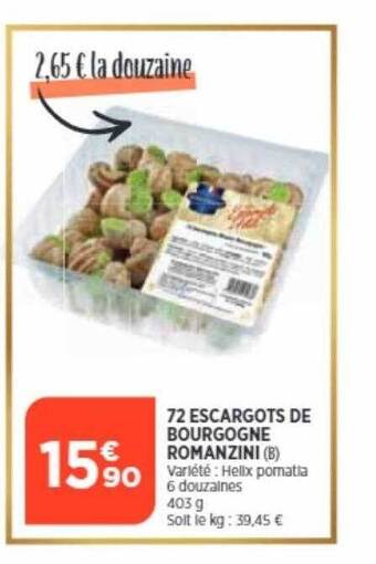 Bi1 72 escargots de bourgogne romanzini offre