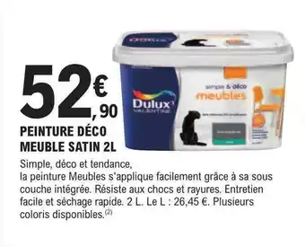 E.Leclerc Brico Peinture déco meuble satin 2l dulux valentine offre