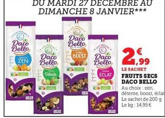 U Express Fruits secs daco bello offre
