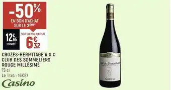 Casino Shop Crozes-hermitage a.o.c. club des sommeliers rouge millésimé offre