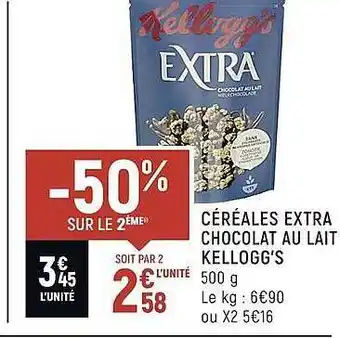 Vival Céréales extra chocolat au lait kellogg's offre