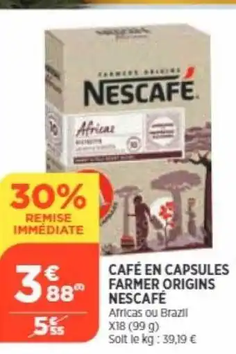Bi1 Café en capsules farmer origins nescafé offre