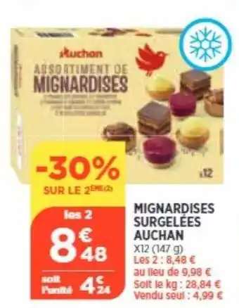Bi1 Mignardises surgelées auchan offre