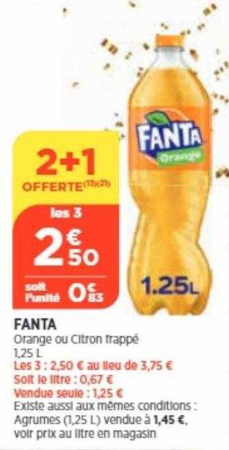 Bi1 Fanta orange ou citron frappé offre