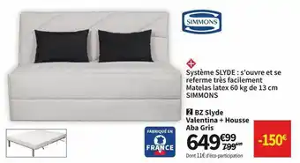 Conforama Bz slyde valentina + housse aba gris offre